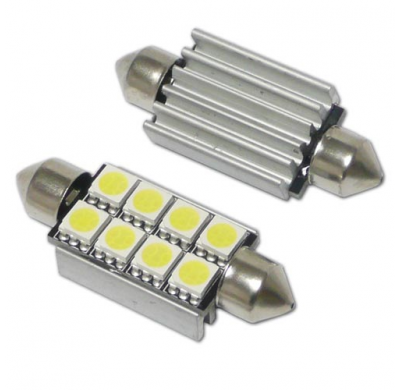 Kit  Lamparas 12 V. Plafonier, C5 10w. 8 Led Smd , Can Bus 10x42 Mm , 2.1w Disipador , Solo Validas Para Competiciones, Circuito
