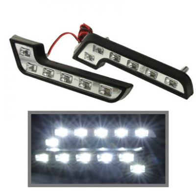 Kit Pilotos Luz De Dia Universal, 6 Leds, Blanco, 183 X 40 X 22mm