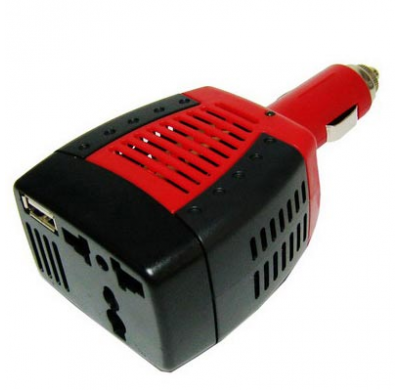 Convertidor Transformador De 12 V. a 220 V. 75 W. Mechero + Usb