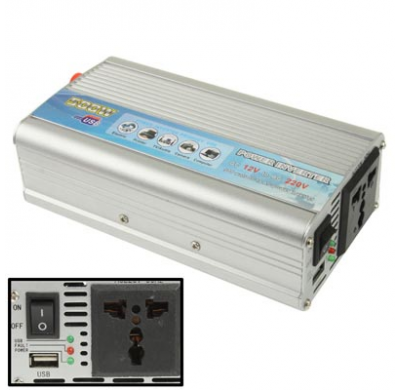 Convertidor Transformador De 12 V. a 220 V. 500 W. Bateria + Usb 5v