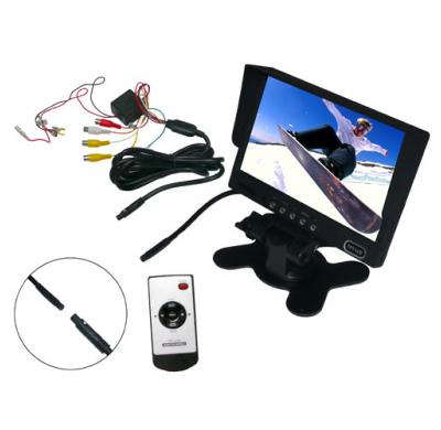 Monitor De 7" Para Camara De Marcha Atras, Resolucion 480 X 234 (16:9), 2 Entradas De Video, Sistemas Pal O Ntsc,  Mando a Dista