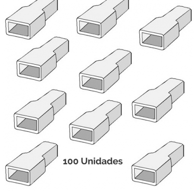 Bolsa 100 Unidades 1v Hembra Porta-Machos, Para Terminal 6.3