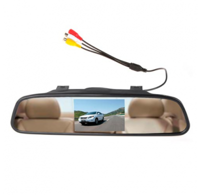 Espejo Retrovisor Pantalla 4.3 ", Corvy  2 Entrada Video, Av2 Para Camara Atras Y Av1 Para Dvd, Tdt, Etc.