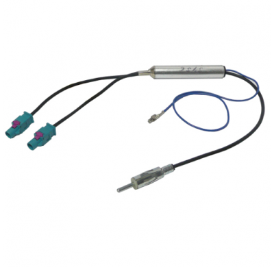 Conector Amplificador Antena 2 Fakra Macho a 1 Din Standard
