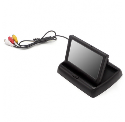 Monitor 4.3 " Plegable  Kdx , Para Camara De Marcha Atras, 2 Entradas De Video , 12 V , Con Base Autoadhesiva