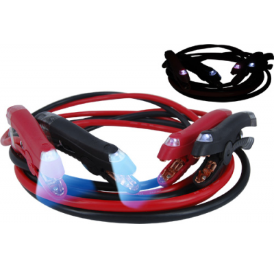 Kit Cables De Arranque Bateria 25 Mm. Piermo Con Luz Y Bolsa Transporte Gw-P12-25 (3.5 M. - 100% Cobre)
