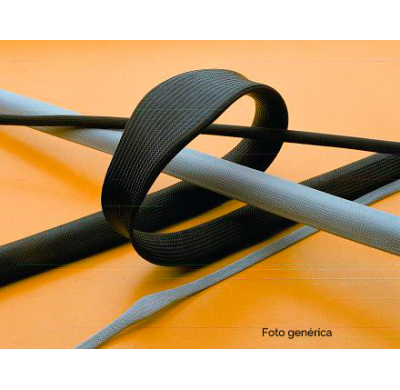 Bobina De 25 M. Tubo Expandible Negro Poliester 30 Mm. Tipo Piel De Serpiente