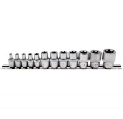 Juego De Llaves De Vaso Torx 1/4" + 3/8" - 12 Piezas