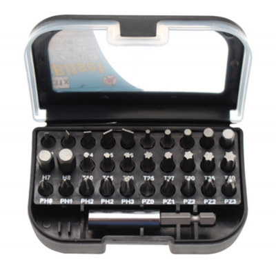 Juego 30 De Puntas 1/4" + Adaptador Magnético