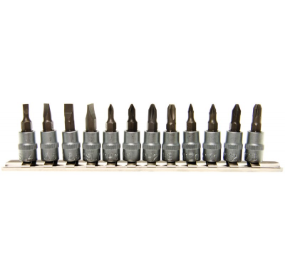 Juego De Vasos Con Punta 1/4", Ph, Pz, Slotted - 12 Piezas