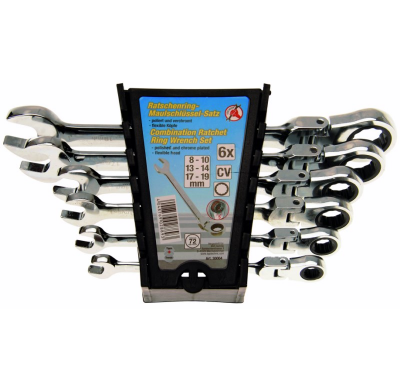 Juego De Llaves Combinadas De Carraca Con Cabeza Flexible - 6 Piezas