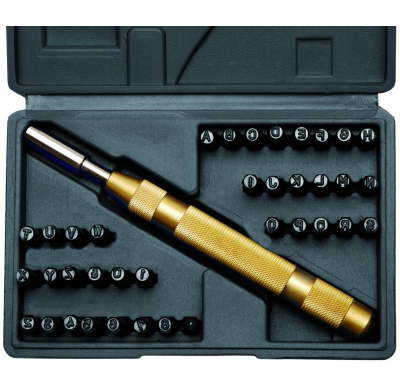 Juego De Punzones Automático Letras Y Números - 36 Piezas