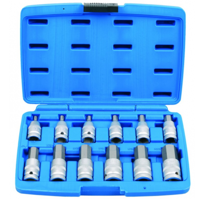 Juego De Vasos Con Punta Hex. 1/2" 5-22mm - 12 Piezas