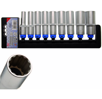 Juego De Vasos Largos 12 Caras 1/2" - 9 Piezas