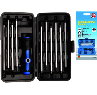 Juego De Destornilladores Planos, Estrella, Torx Y Allen - 11 Piezas