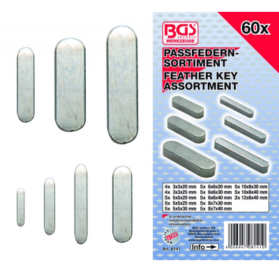 Chavetas Tipo Feather - 60 Piezas