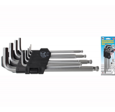 Juego De Llaves Allen De Bola - Extra Largas -  9 Piezas