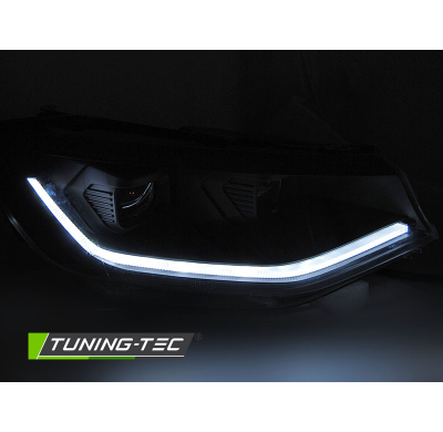 FAROS LUZ DIURNA TUBO NEGRO DRL Intermitente Dinamico se adapta a VW CADDY 20-