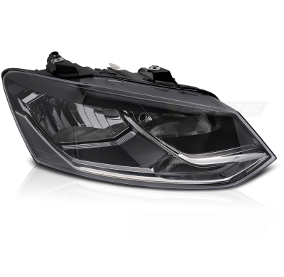 FARO DELANTERO DERECHO NEGRO TYC PARA VW POLO 6R 14-17