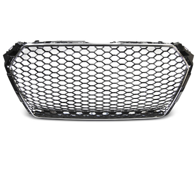Parrilla Deportiva Audi A4 B9 15- Negro Cromado Rs-Style
