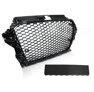 Parrilla Delantera Audi A3 (8v) 12-16 Rs3 Style Negro Brillante.