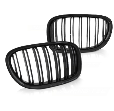 Parrilla Delantera Bmw F01 09-07.12 Duble Bar Negro Brillante.