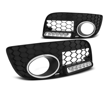 Faros Delanteros Luz Diurna Vw Golf 5 Gti Rejilla Delantera Led Negro