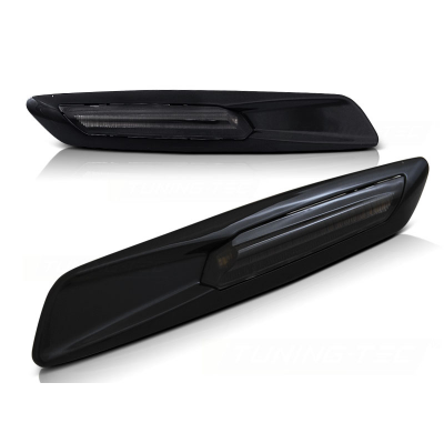 Intermitentes Laterales Bmw E60/ E90/ E92/ E82 Led F10 Style Smoke Negro Brillante.