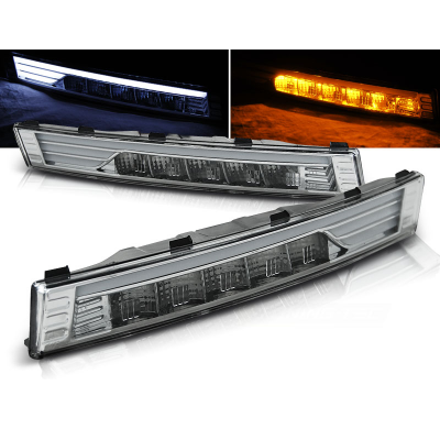 Faros Delanteros Luz Diurna Vw Passat B6 04.05-09.10 Luz Diurna Delantera Cromado Led