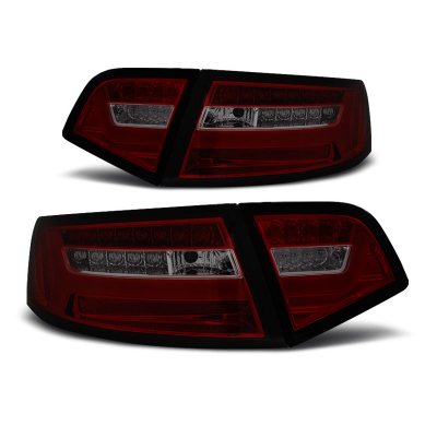 Pilotos Led Audi A6 08-11 Sedan Rojo Ahumado Con Intermitentes Dinamicos
