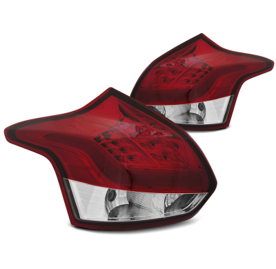 Pilotos Traseros Led Ford Focus 3 11-10.14 Hatchback Rojo/Blanco Led Bar