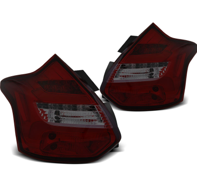 Pilotos Traseros Led Ford Focus 3 11-10.14 Hatchback Rojo Ahumado Led Bar Intermitentes Dinamicos