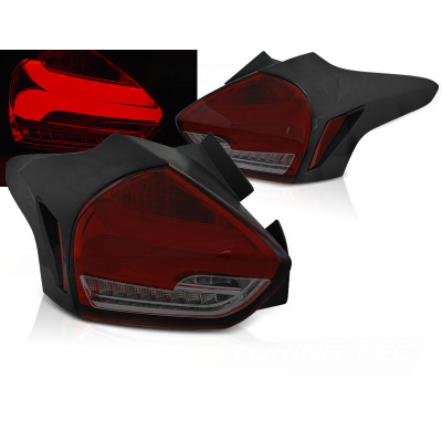 Pilotos Traseros Led Ford Focus 3 15-18 Hatchback Rojo Ahumado Intermitente Dinamico Led