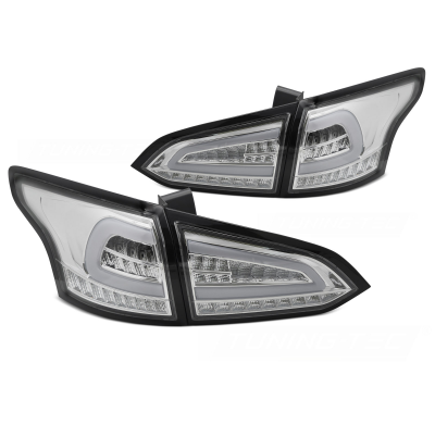 PILOTOS TRASEROS LED CROMADOS INTERMITENTE DINAMICO compatibles con FORD FOCUS MK 3 SW 11-18