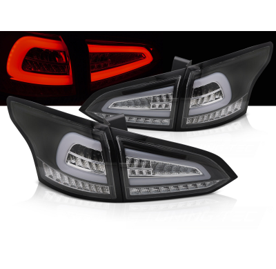 PILOTOS TRASEROS LED NEGROS INTERMITENTE DINAMICO compatibles con FORD FOCUS MK 3 SW 11-18