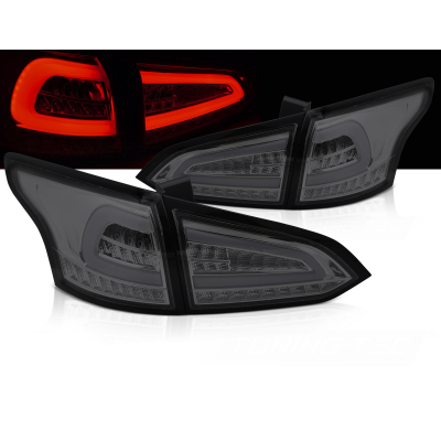 PILOTOS TRASEROS LED AHUMADOS INTERMITENTE DINAMICO compatibles con FORD FOCUS MK 3 SW 11-18
