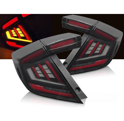PILOTOS TRASEROS LED AHUMADOS PARA HONDA CIVIC X 16-21 HATCHBACK