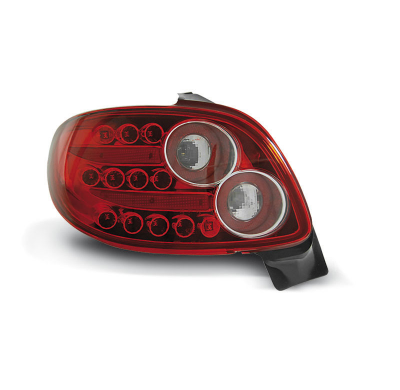 Pilotos Traseros Led Peugeot 206 10.98- Rojo/Blanco Led