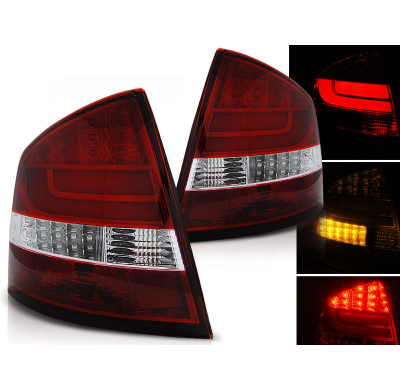 Pilotos Traseros Led Skoda Octavia Ii Sedan 03.04- Rojo/Blanco Led Bar