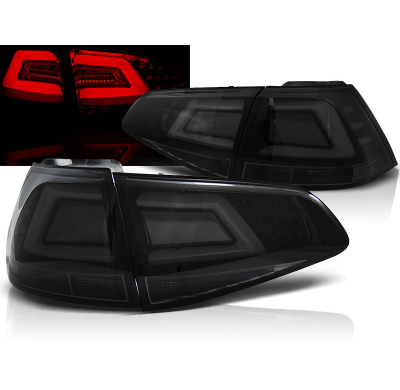 Pilotos Traseros Led Vw Golf 7 13- Ahumado Negro Led Bar