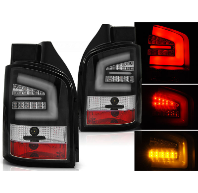 Pilotos Traseros Led Vw T5 04.03-09 Negro Led Bar