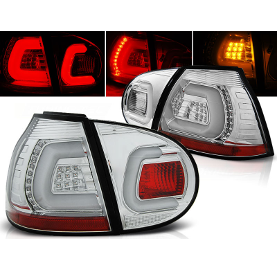 Pilotos Traseros Led Vw Golf 5 10.03-09 Cromado Led Bar