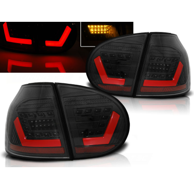 Pilotos Traseros Led Vw Golf 5 10.03-09 Negro Led Bar
