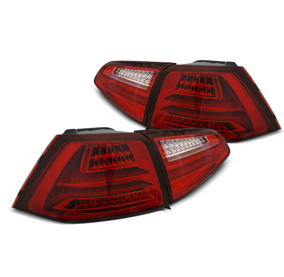 Pilotos Traseros Led Vw Golf 7 13- Rojo/Blanco Led Bar