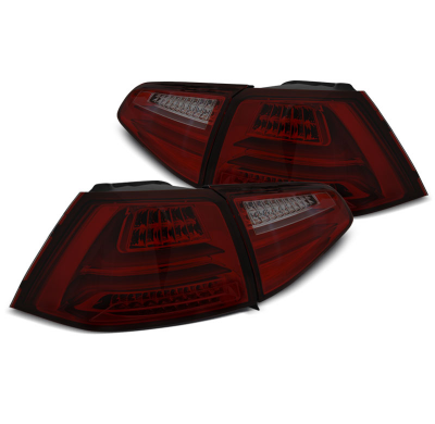 Pilotos Traseros Led Vw Golf 7 13- Rojo Ahumado Led Bar
