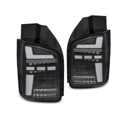 PILOTOS TRASEROS INTERMITENTE LED FULL NEGRO VW T5 04.03-09 con intermitente dinamico