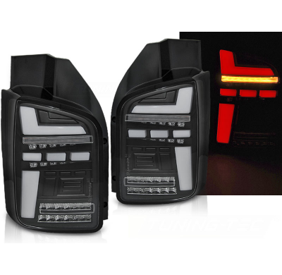 PILOTOS TRASEROS LED NEGRO para VW T5 10-15 con intermitente dinamico