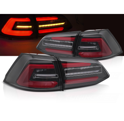 PILOTOS TRASEROS LED NEGROS CON REDINTERMITENTE DINAMICO para VW GOLF 7 17-19 SW