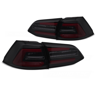 PILOTOS TRASEROS LED NEGROS AHUMADOS CON REDINTERMITENTE DINAMICO PARA VW GOLF 7 17-19 SW