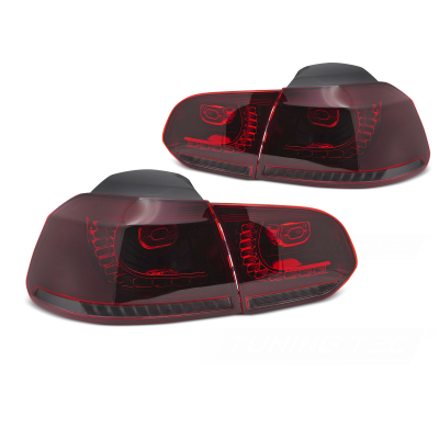PILOTOS TRASEROS LED AHUMADOS ROJOS INTERMITENTE DINAMICO para VW GOLF 6 08-13